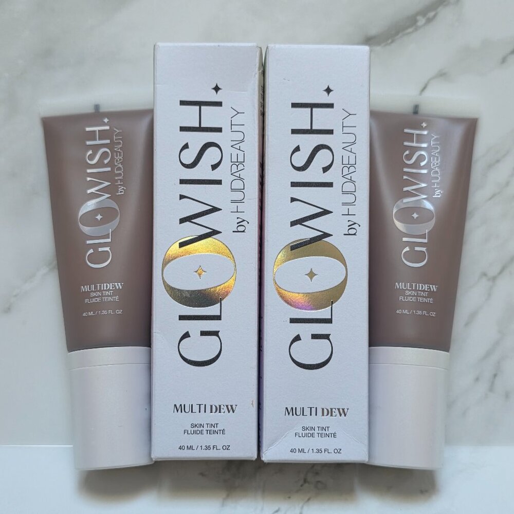 2 x Glowish by Huda Beauty 11 DEEP Multi Dew Skin Tint (1.35 oz. each)